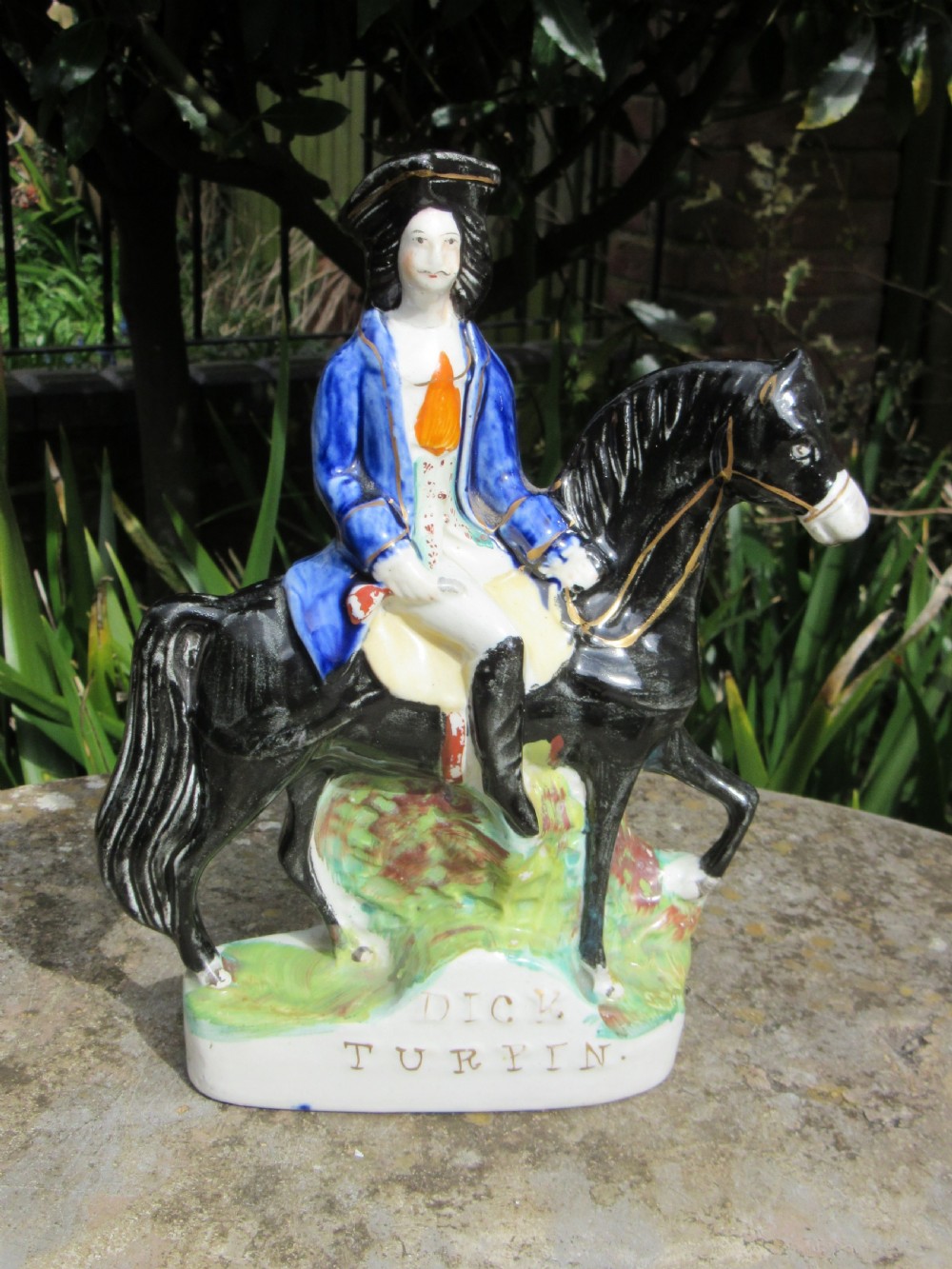 VICTORIAN STAFFORDSHIRE FIGURE OF DICK TURPIN c1860