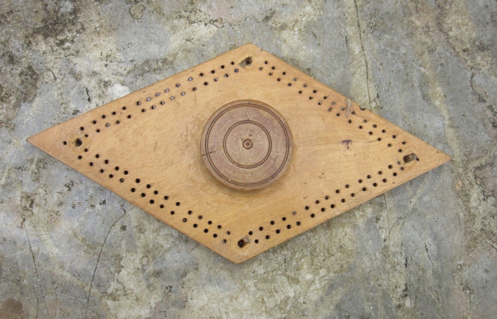 REGENCY HAND-PAINTED CRIBBAGE BOARD c1830 View II