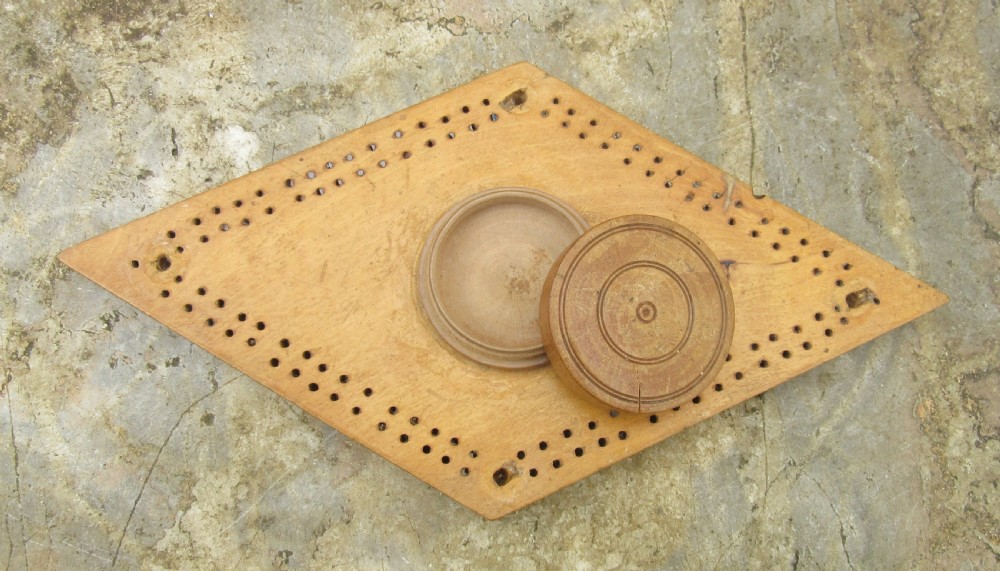 REGENCY HAND-PAINTED CRIBBAGE BOARD c1830 View III