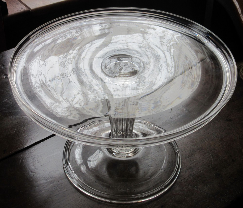 LARGE GEORGIAN GLASS TAZZA c1800 View II