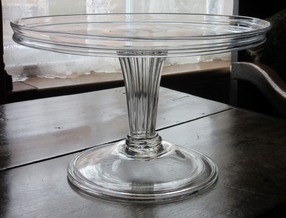 LARGE GEORGIAN GLASS TAZZA c1800 View IV