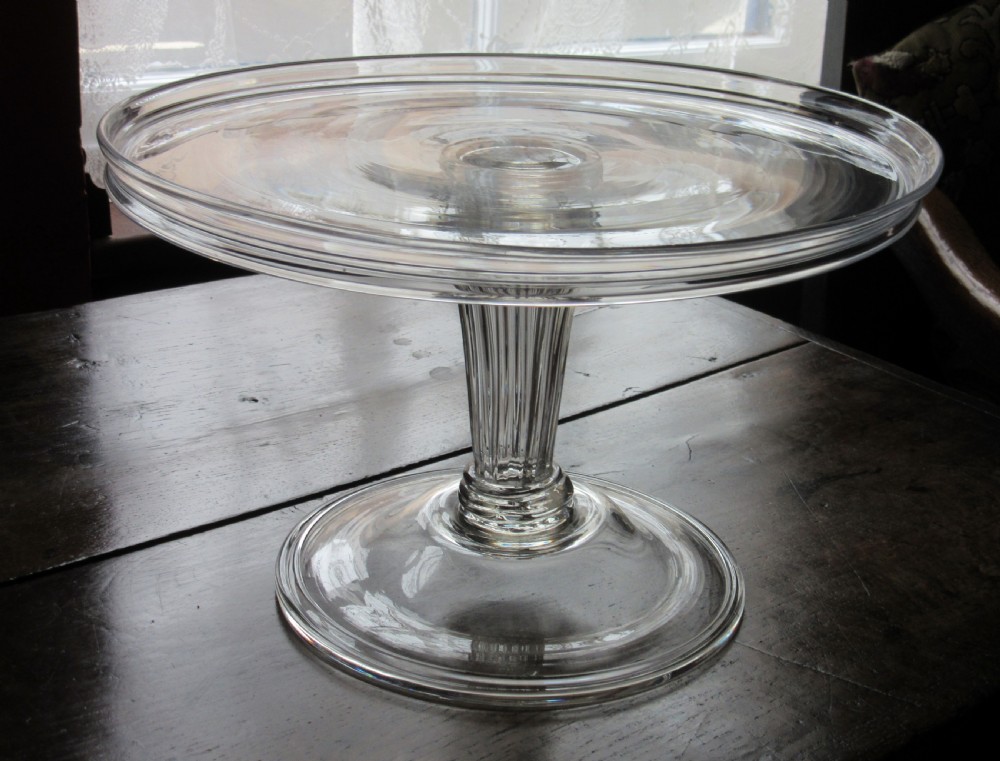 LARGE GEORGIAN GLASS TAZZA c1800 View V