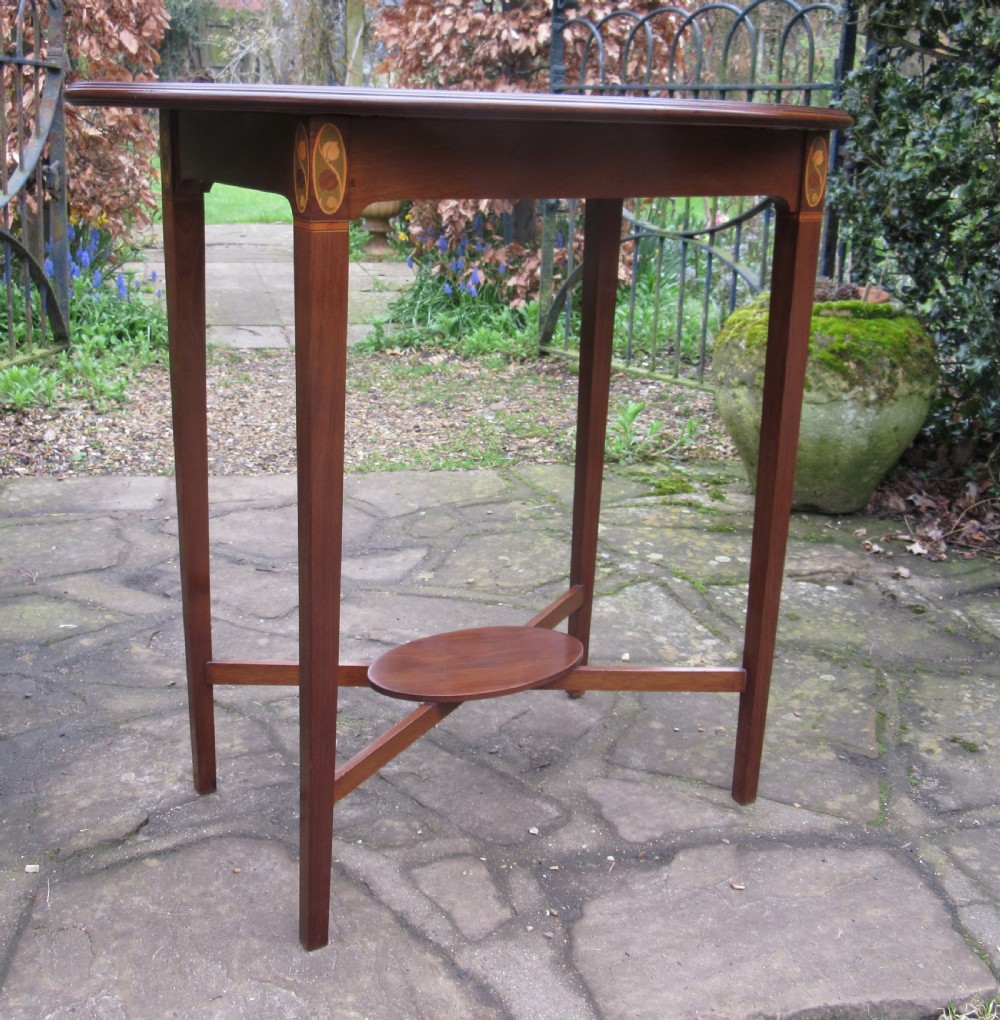 ART NOUVEAU INLAID MAHOGANY LAMP TABLE View II
