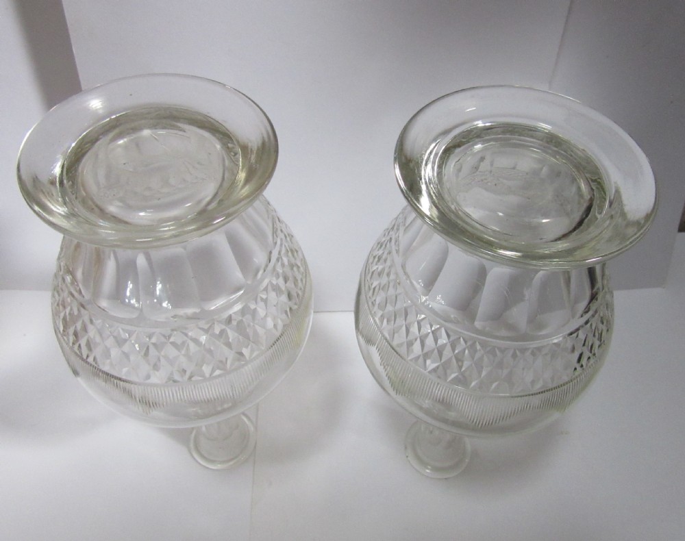 GOOD PAIR OF LATE VICTORIAN CUT GLASS DECANTERS View III