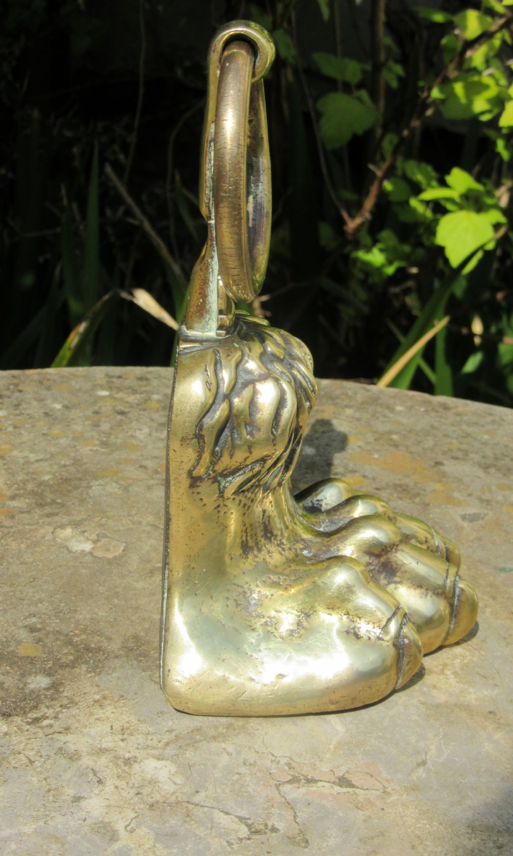 BRASS LION'S PAW DOOR STOP DOOR PORTER DOORSTOP c1840 View V