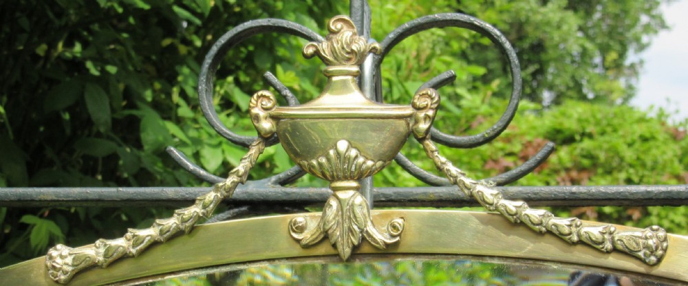 EDWARDIAN ADAM'S STYLE BRASS OVAL MIRROR c1910 View II