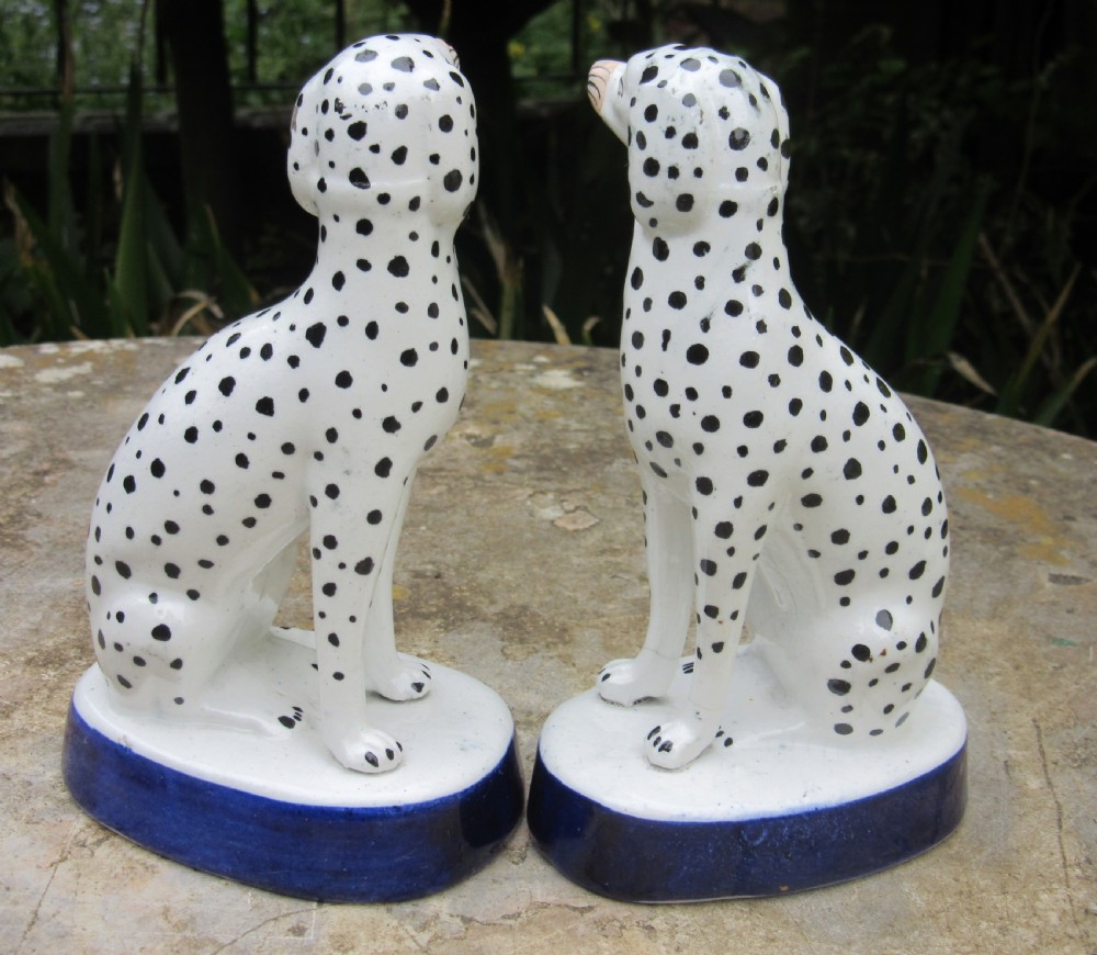 SUPER PAIR OF STAFFORDSHIRE DALMATIANS c1860 View III