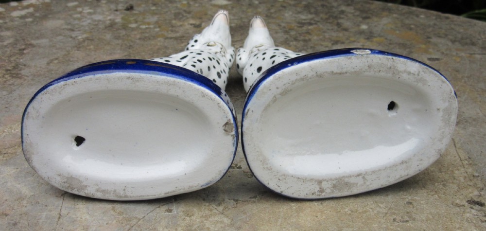 SUPER PAIR OF STAFFORDSHIRE DALMATIANS c1860 View IV