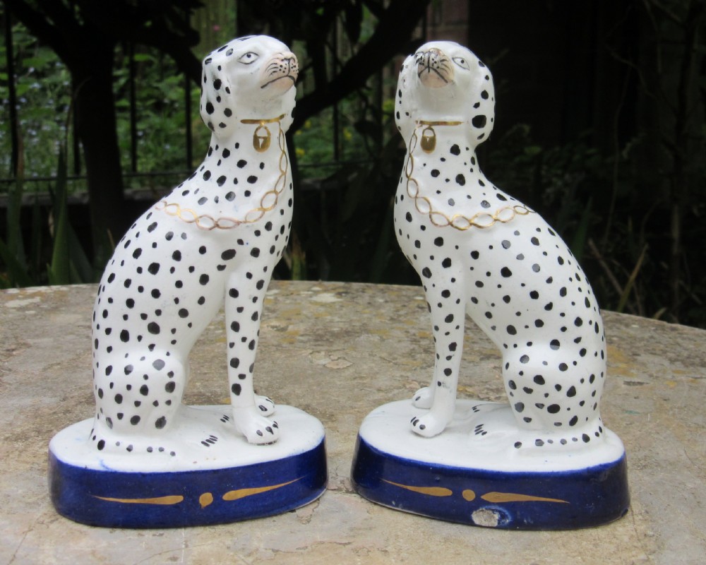 SUPER PAIR OF STAFFORDSHIRE DALMATIANS c1860 View VIII