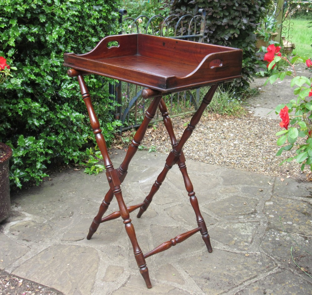 GEORGIAN MAHOGANY BUTLER'S TRAY & STAND c1830 View II