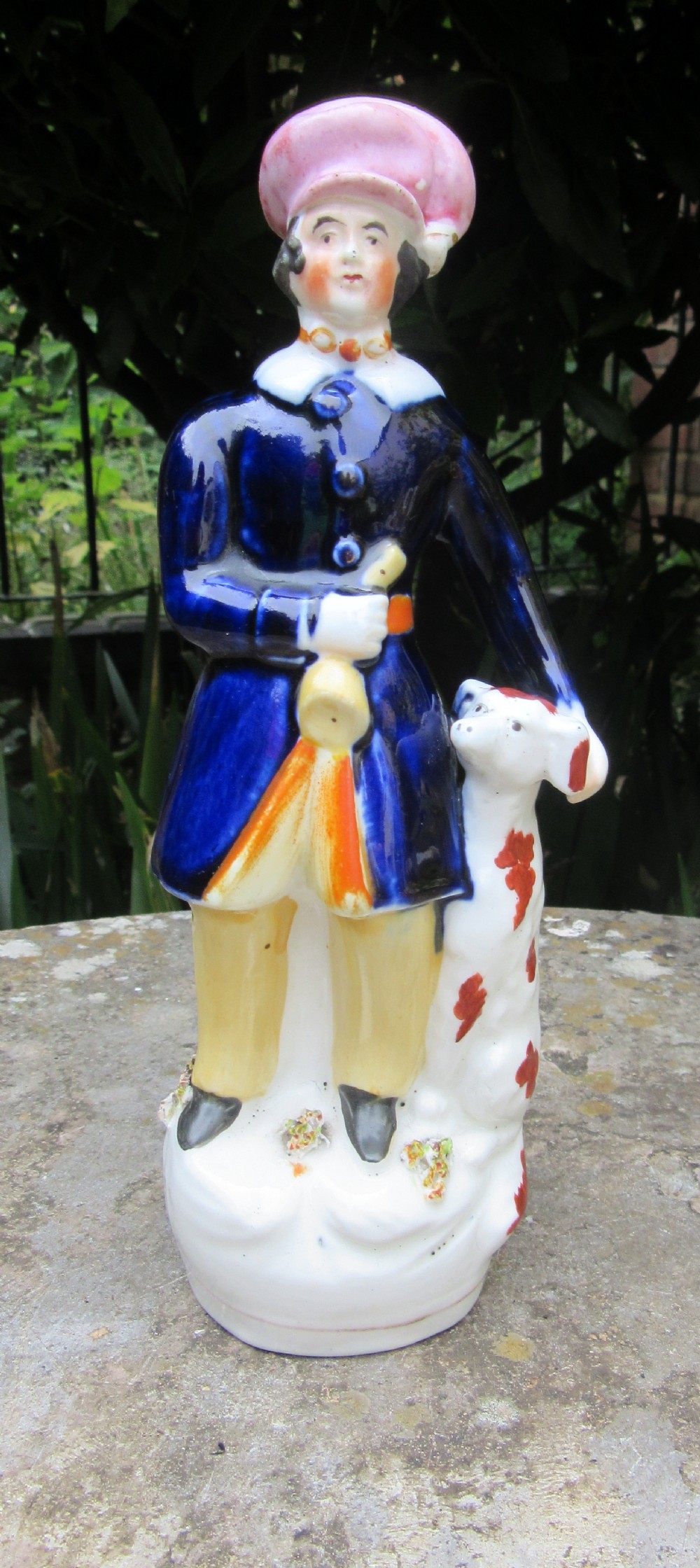 VICTORIAN LITTLE BOY BLUE STAFFORDSHIRE FIGURE c1860