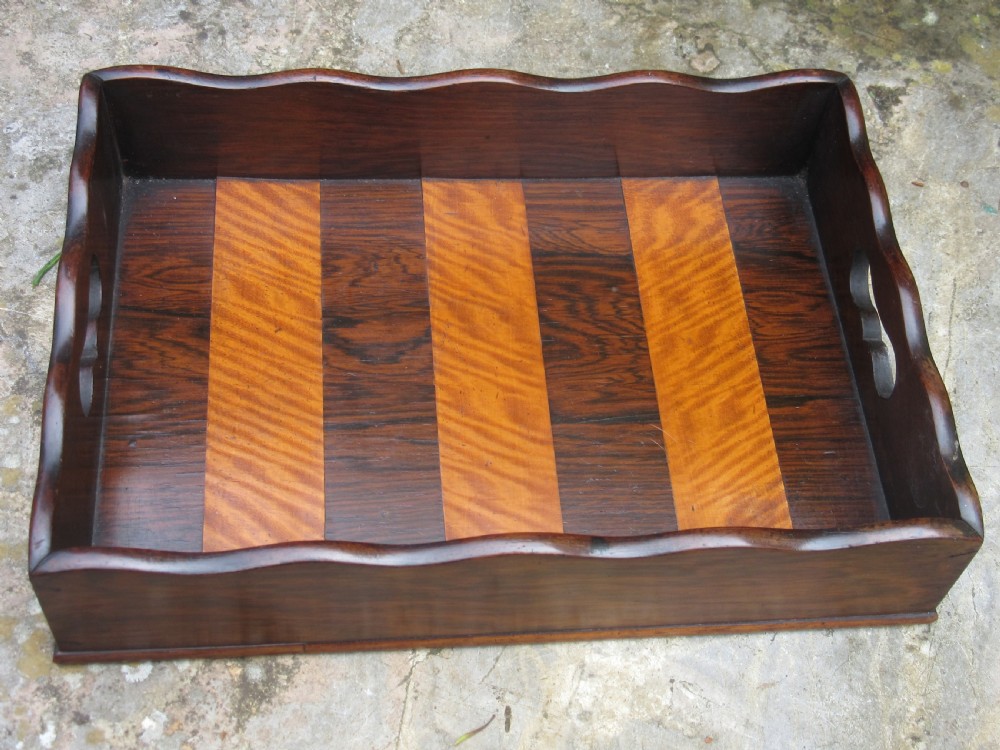 REGENCY ROSEWOOD & SATINWOOD LETTER TRAY c1830 View II