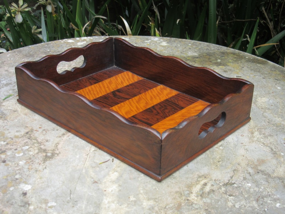 REGENCY ROSEWOOD & SATINWOOD LETTER TRAY c1830 View III