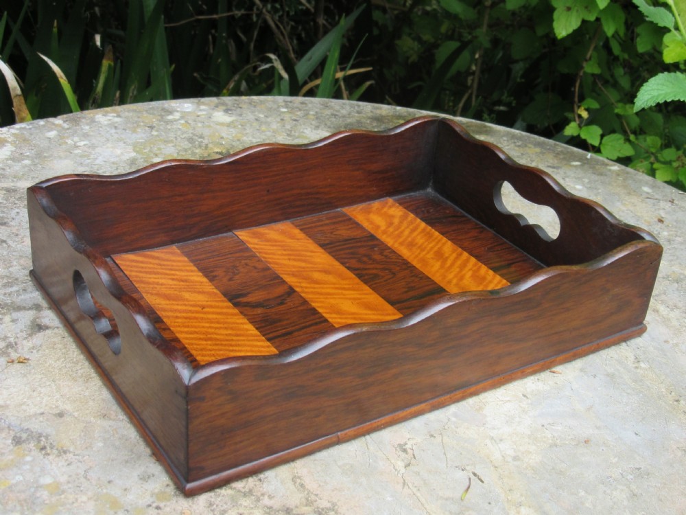 REGENCY ROSEWOOD & SATINWOOD LETTER TRAY c1830 View VI