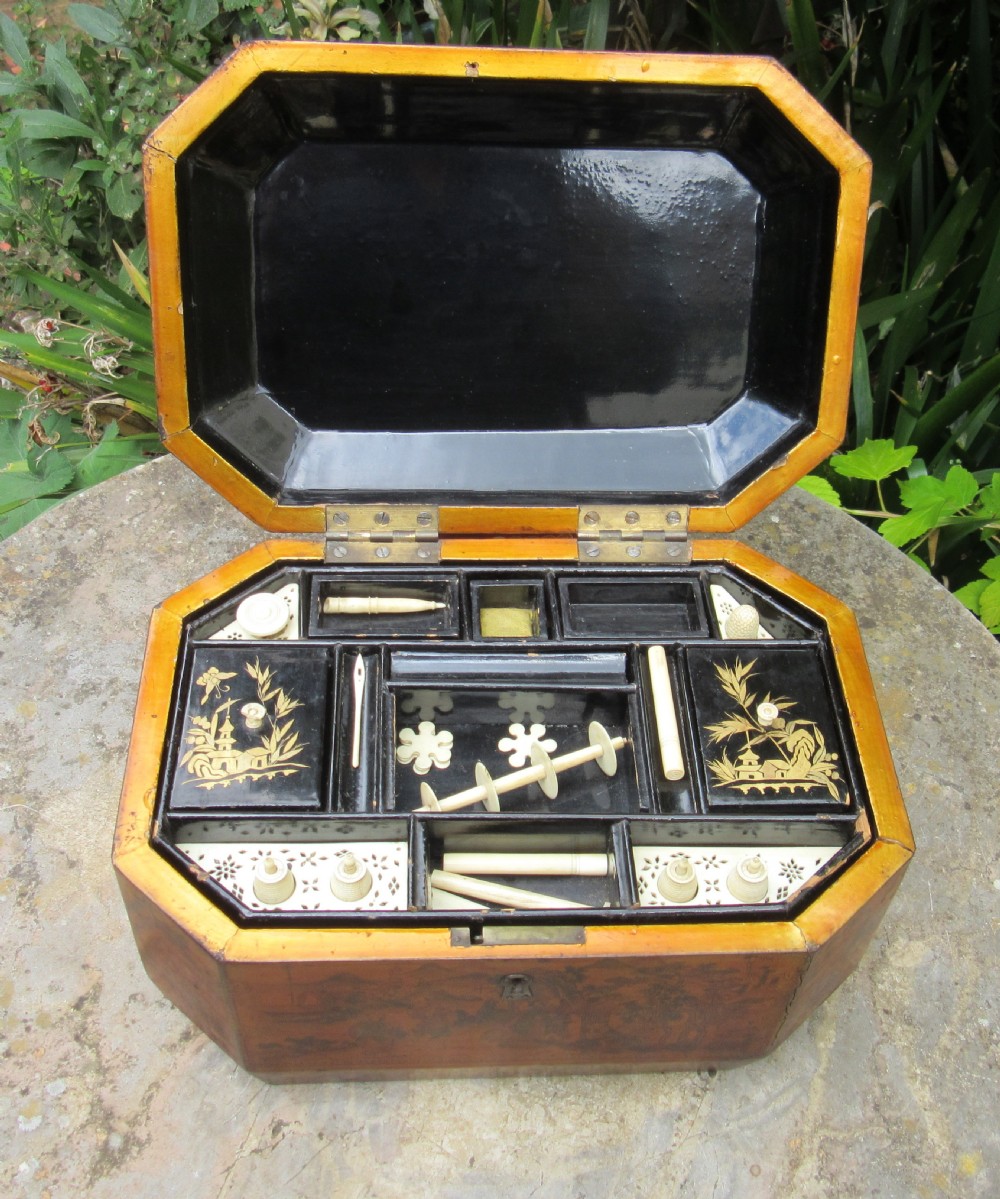 19th CENTURY CHINESE LACQUERED SEWING BOX View IV
