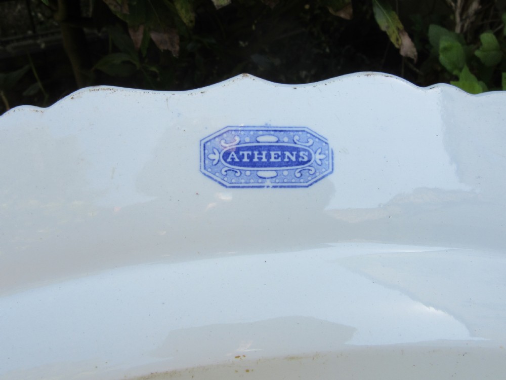 ENGLISH BLUE AND WHITE JOHN ROGERS 'ATHENS' SERVING PLATE c1840 View III