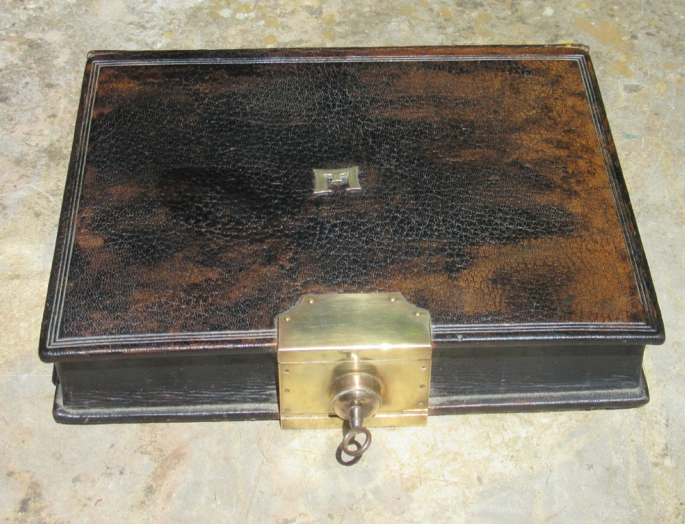 CLARK 33 NEW BOND STREET LEATHER BOOK SAFE c1910 View V