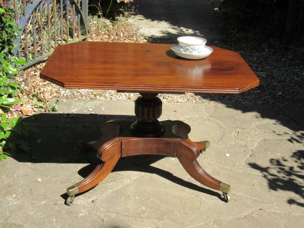 REGENCY MAHOGANY COFFEE TABLE ON SPLAYED FEET c1830 View II