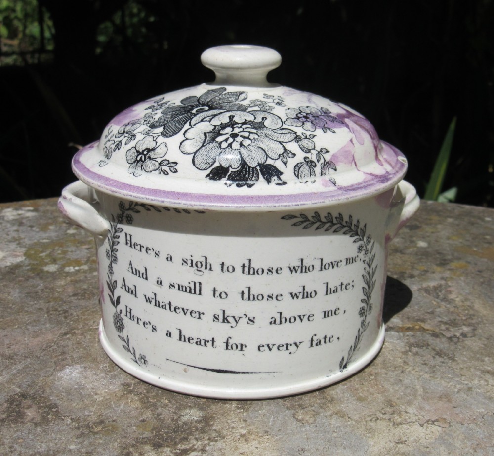 SUNDERLAND LUSTRE BUTTER DISH CAST IRON BRIDGE c1860 View II