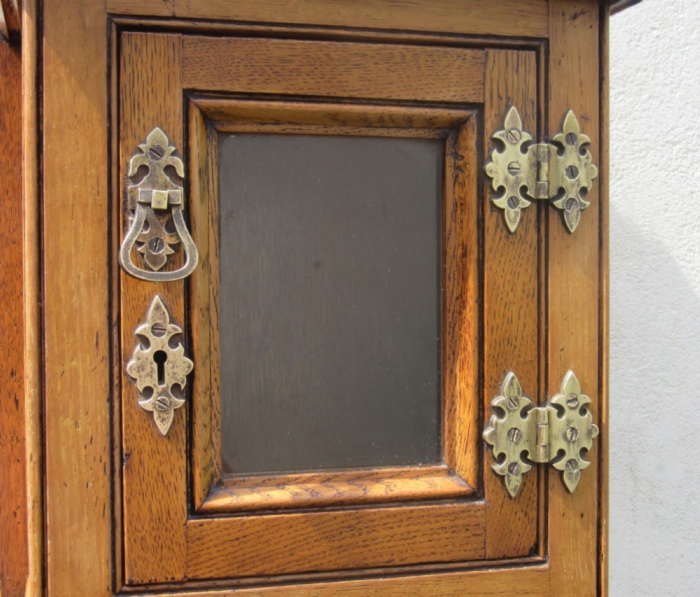 ENGLISH COUNTRY HOUSE HANGING OAK LETTER BOX c1880 View IV