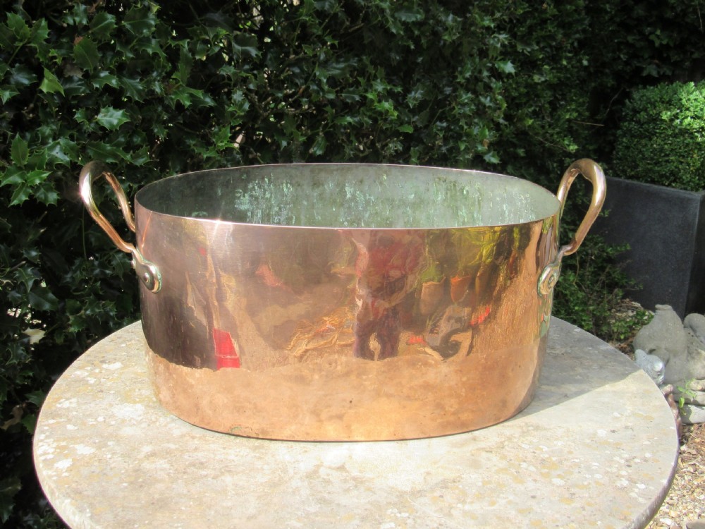 LARGE GEORGIAN COPPER PAN WINE COOLER