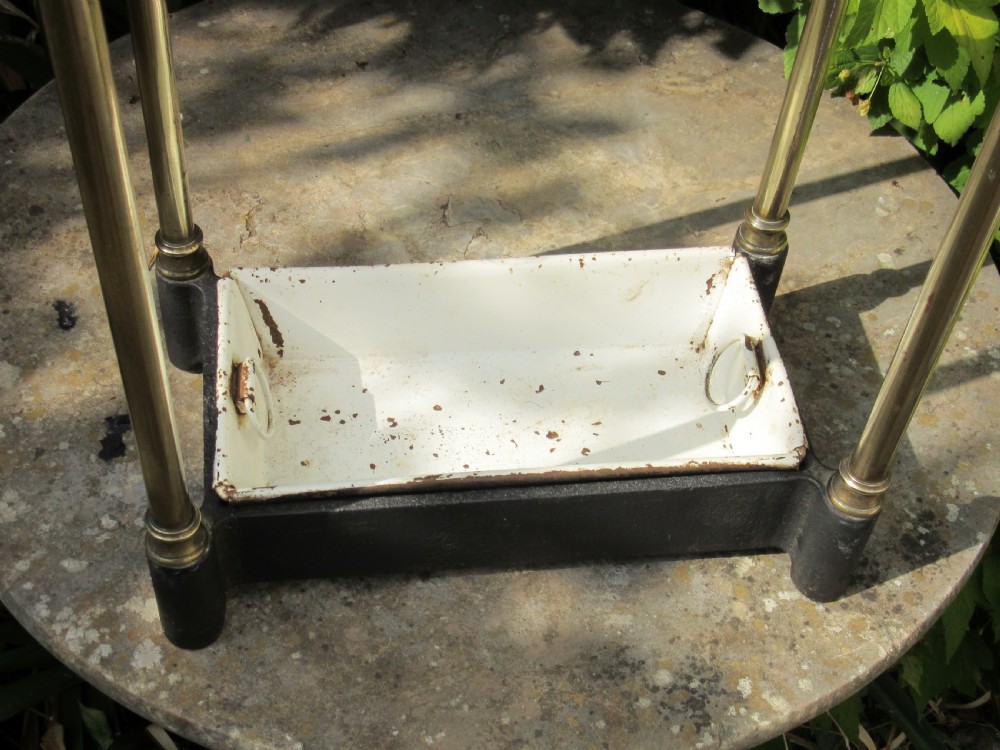 ANTIQUE BRASS STICK STAND UMBRELLA STAND c1900 View II