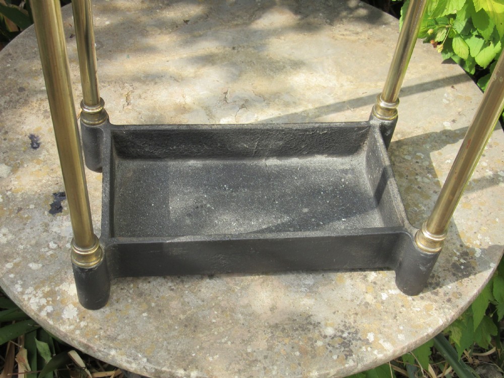 ANTIQUE BRASS STICK STAND UMBRELLA STAND c1900 View III