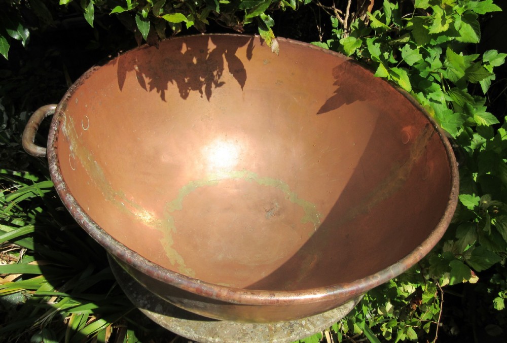 HUGE COPPER SUGAR BOWL CONFECTIONER'S BOWL View II