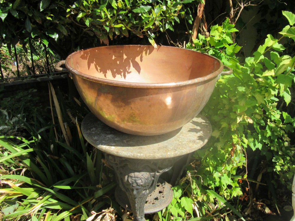 HUGE COPPER SUGAR BOWL CONFECTIONER'S BOWL View VI