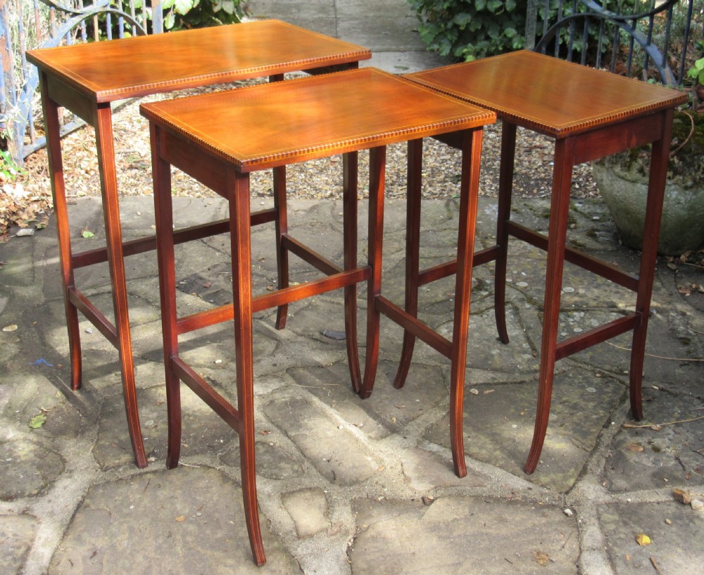 INLAID MAHOGANY NEST OF TABLES c1910 View III