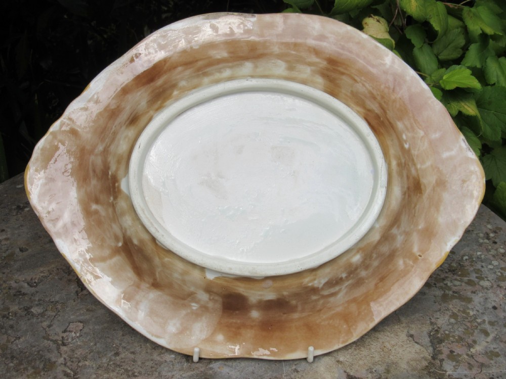 ENGLISH MAJOLICA BREAD PLATE c1880 View III