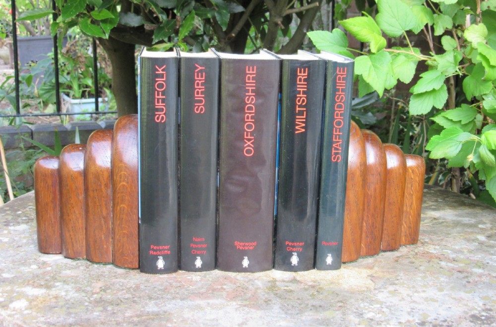 PAIR OF ART DECO SOLID OAK ODEON STYLE BOOKENDS View IV