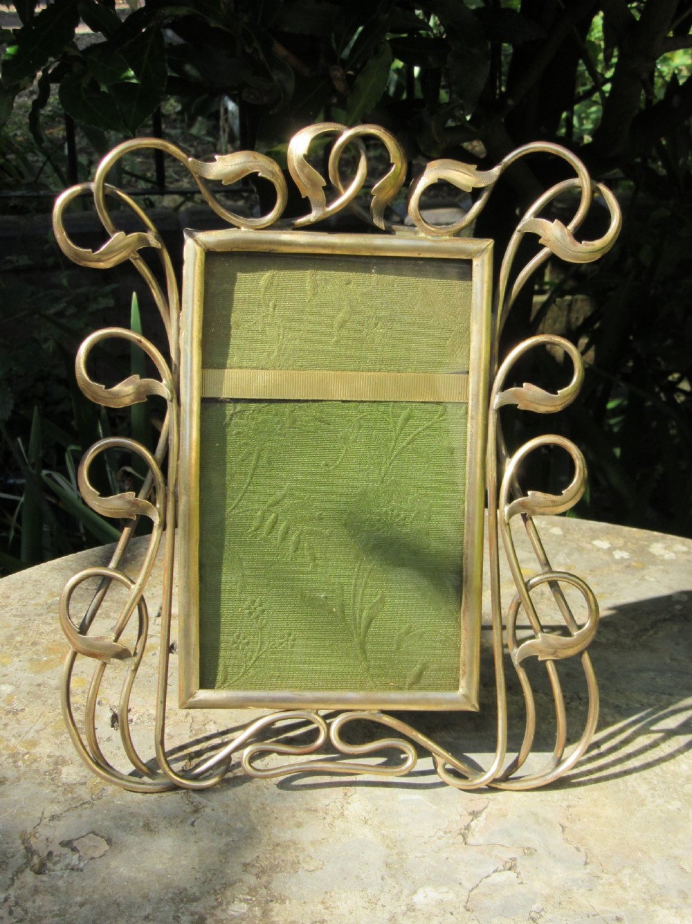 ART NOUVEAU BRASS PHOTO FRAME c1890