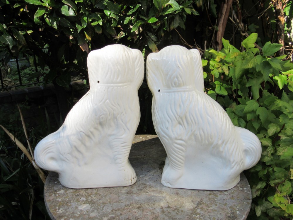 VERY LARGE PAIR OF VICTORIAN STAFFORDSHIRE DOGS c1880 View III