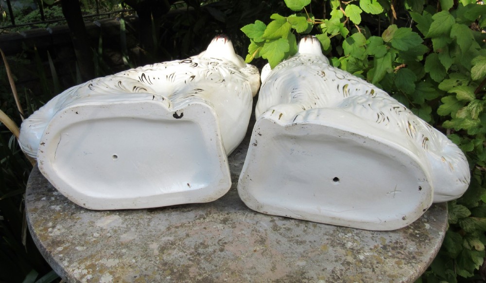 VERY LARGE PAIR OF VICTORIAN STAFFORDSHIRE DOGS c1880 View V