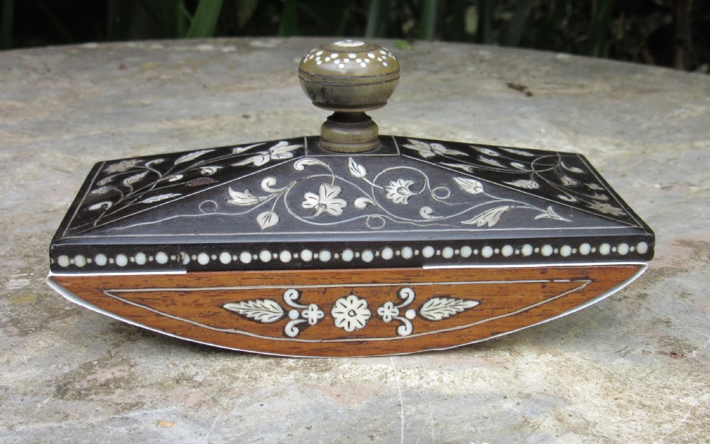 ANTIQUE VIZAGAPATAM DESK BLOTTER c1880 View III