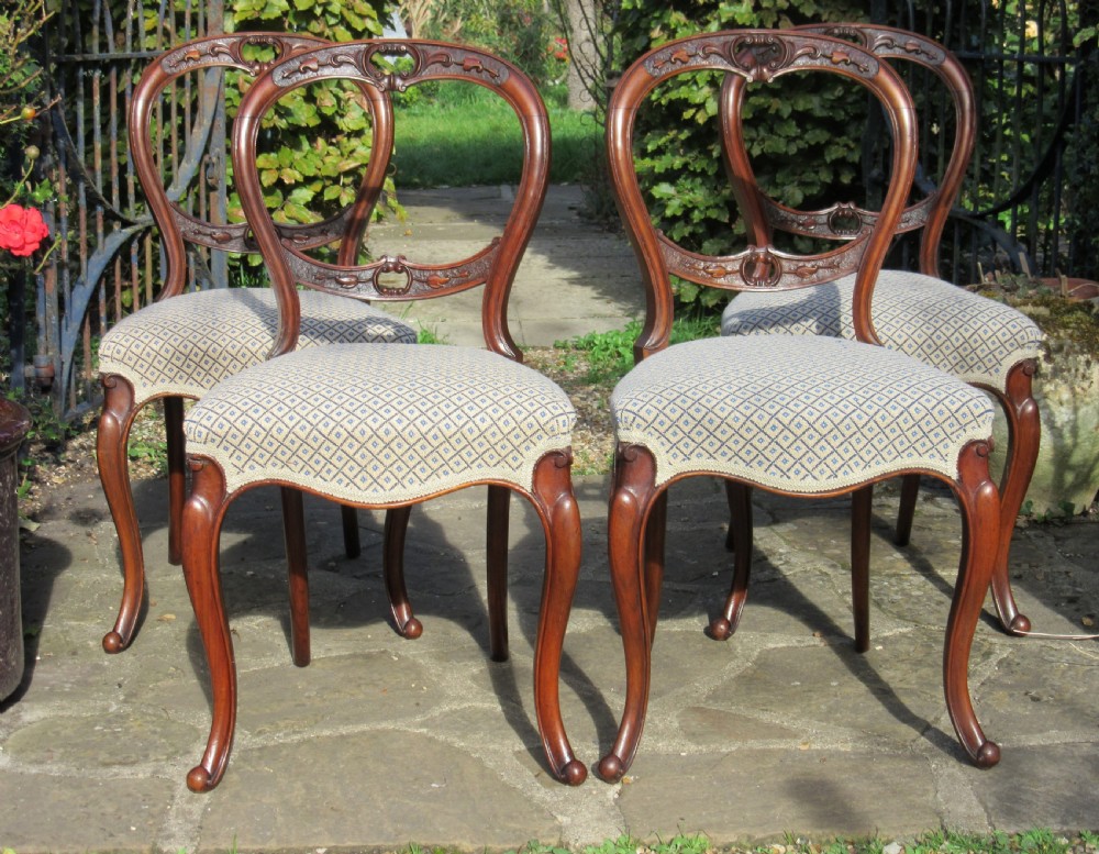 FINE SET OF FOUR VICTORIAN WALNUT DINING CHAIRS View VI