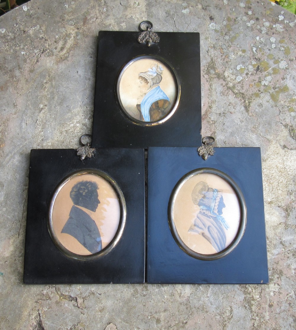 THREE REGENCY HESKETH EVERALL FAMILY SILHOUETTES