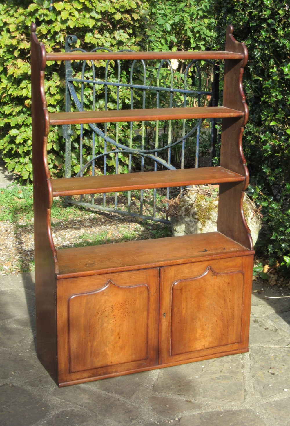 VICTORIAN MAHOGANY WATERFALL BOOKCASE View II