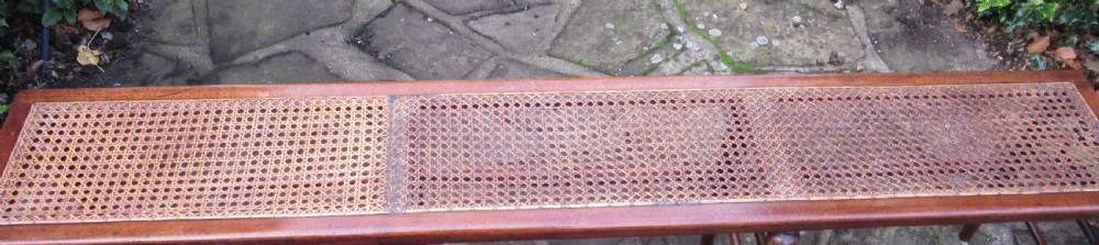 LONG CANED WINDOW SEAT HALL BENCH c1880 View IV
