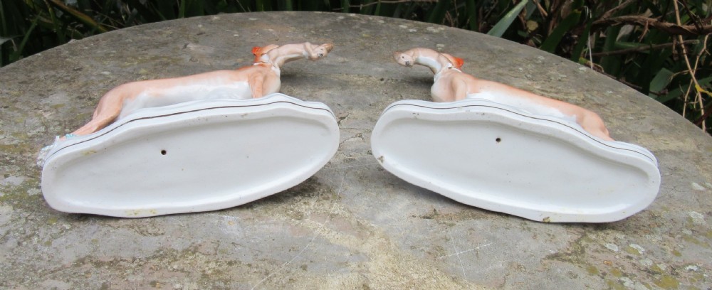 PAIR OF VICTORIAN STAFFORDSHIRE GREYHOUNDS c1860 View VI