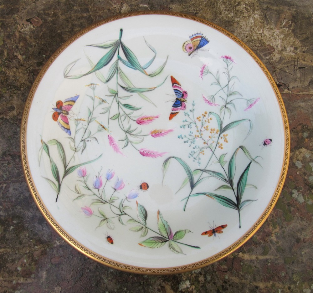 ENGLISH HAND-DECORATED BUTTERFLY TEA SET c1860 View II
