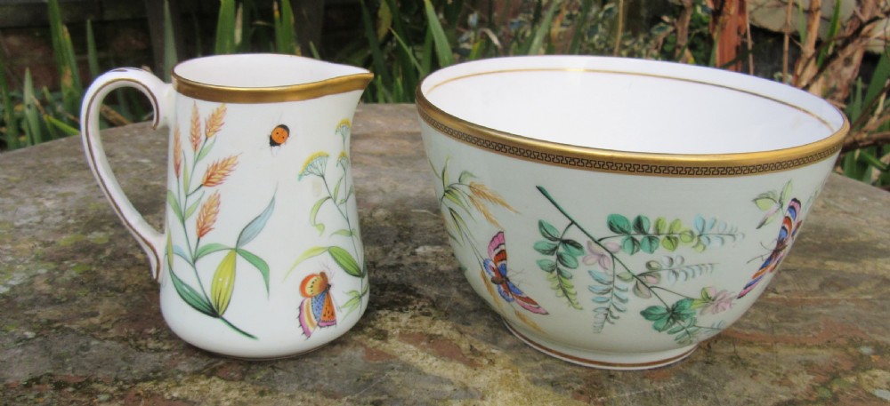 ENGLISH HAND-DECORATED BUTTERFLY TEA SET c1860 View III