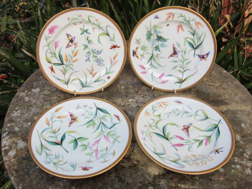 ENGLISH HAND-DECORATED BUTTERFLY TEA SET c1860 View IV