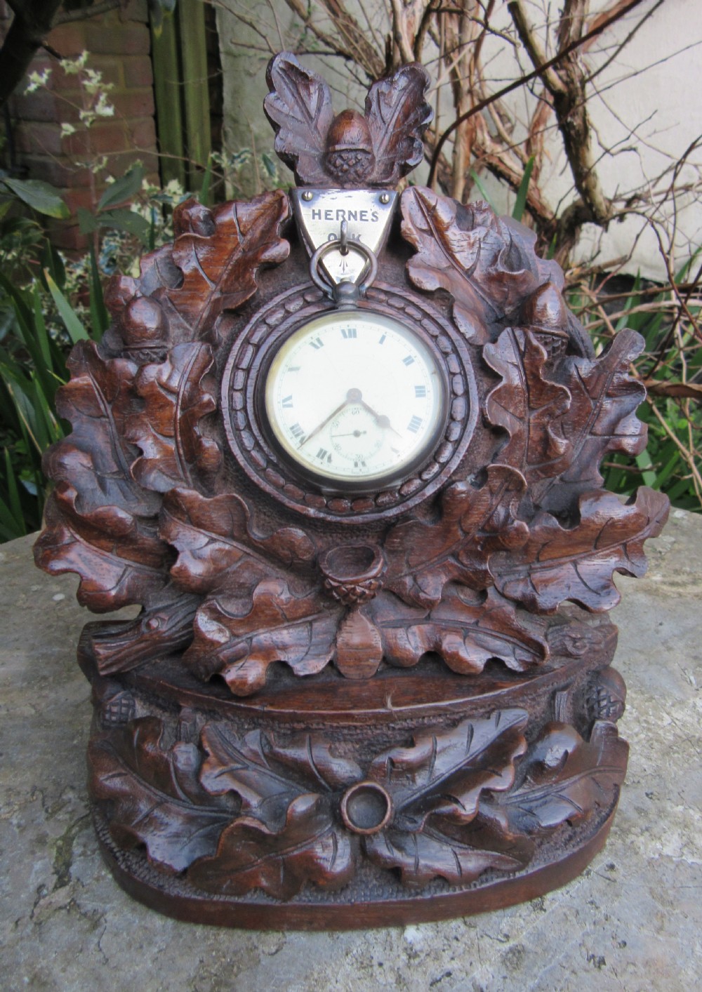 RARE HERNE'S OAK WINDSOR PARK POCKET WATCH STAND 1863 View III
