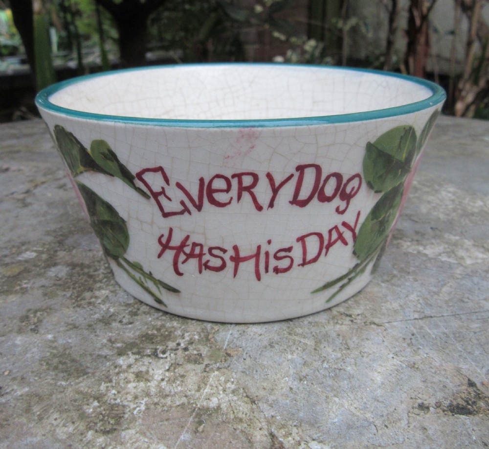 WEMYSS POTTERY DOG BOWL 