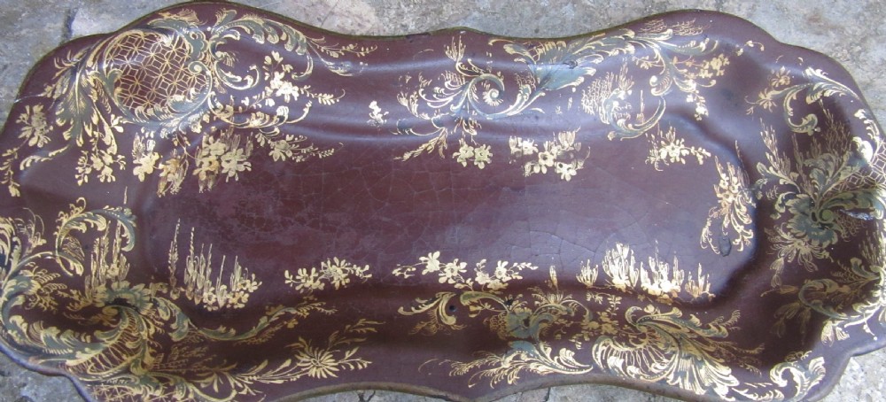 SMALL REGENCY RED PAPIER MACHE TRAY  View V