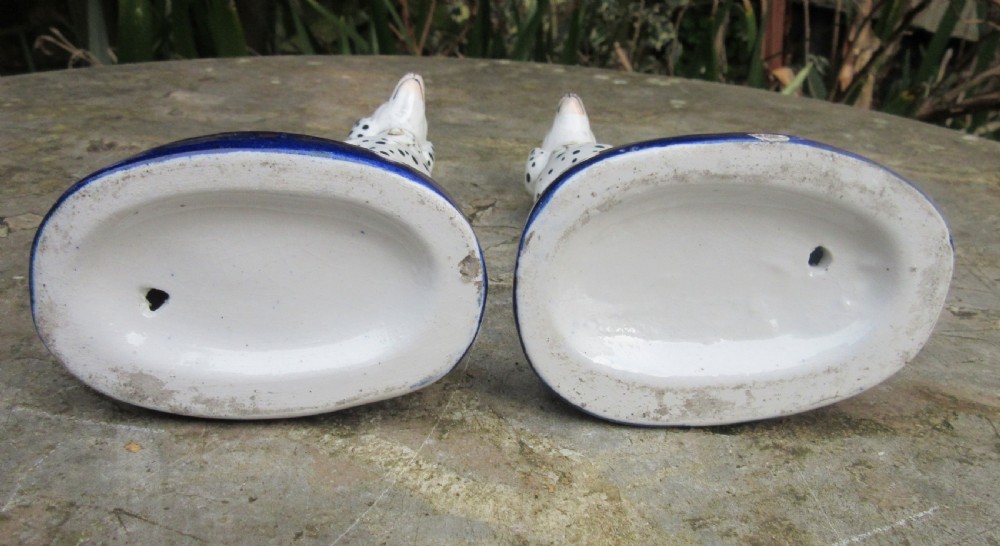 SUPER PAIR OF VICTORIAN STAFFORDSHIRE DALMATIANS c1860 View V