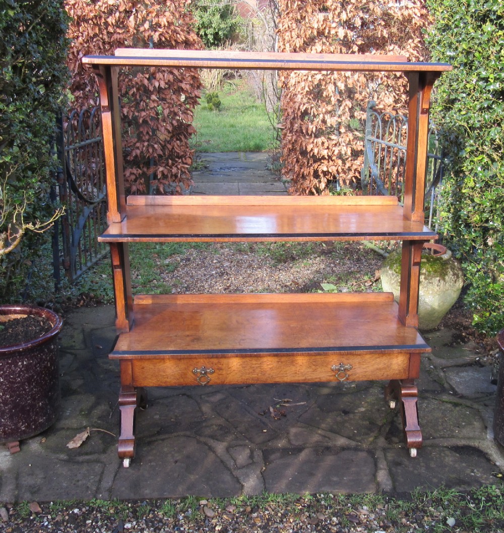ARTS & CRAFTS GOLDEN OAK BUFFET DUMB WAITER 