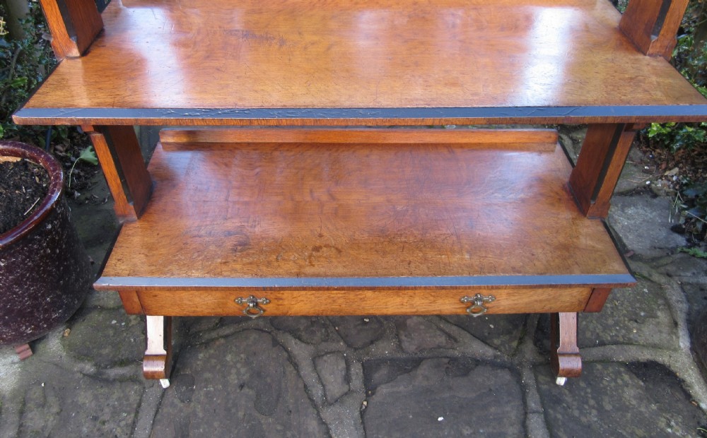 ARTS & CRAFTS GOLDEN OAK BUFFET DUMB WAITER  View VII